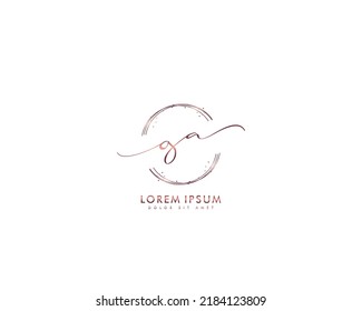 Letter GA Initial Handschrift Logo mit Unterschrift und handgezeichnet Stil.