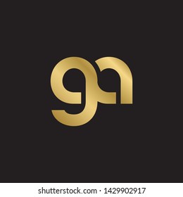 Letter ga linked lowercase logo design template elements. Gold letter Isolated on black  background. Suitable for business, consulting group company.