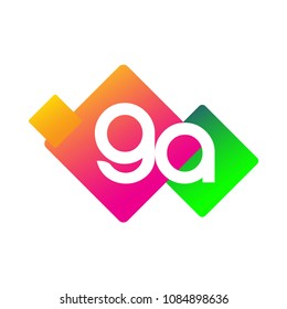 Letter GA logo with colorful geometric shape, letter combination logo design for creative industry, web, business and company.
