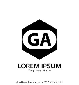 Buchstabe GA Logo. GA-Logo-Design, Vektorgrafik für Kreativunternehmen, Unternehmen, Industrie