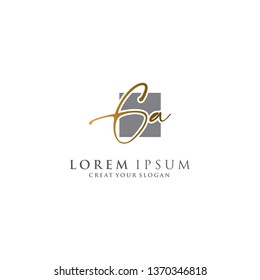Letter Ga Logo. Initial Letter Design Vector Luxury Colors