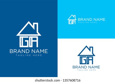 Letter GA Real Estate Logo Template