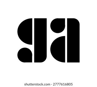  letter GA . A unique, clean, simple and recognizable logo.