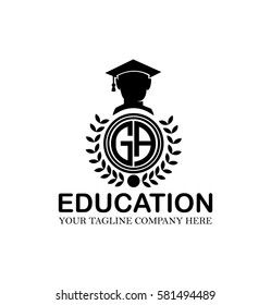 Letter GA Vector Icon Style Illustration Logo with Circle Shape for Education Program, University or School Classes, Seminar, Course or Workshop