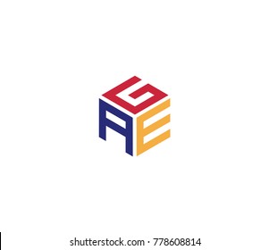 Letter GAE logo template. three letter icon