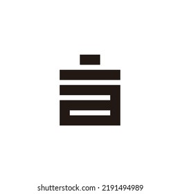 Letter a gallon, squares geometric symbol simple logo vector