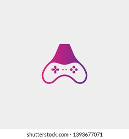 letter a game logo design template vector illustration,gamepad icon element