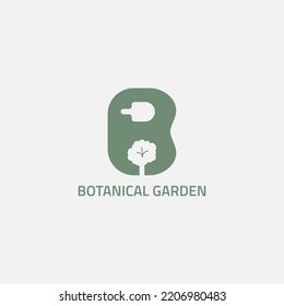 Letter garden logo with negative space of trees and spades.