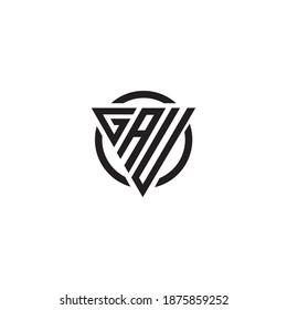 Letter GAU triangle monogram cool modern simple logo concept