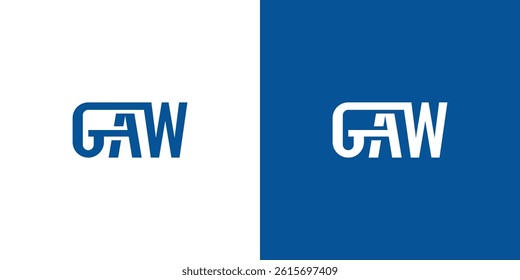 Letter GAW Logo Design Vector