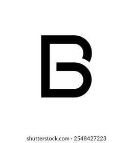 Letter Gb or Bg initial modern line art logo