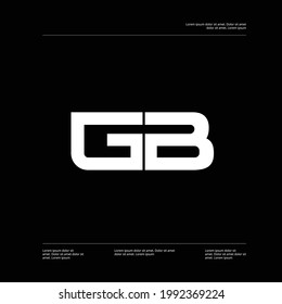 Letter GB bold geometric logo icon sign symbol design concept. Vector illustration