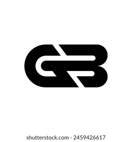 Letter Gb initial creative modern black abstract monogram logo