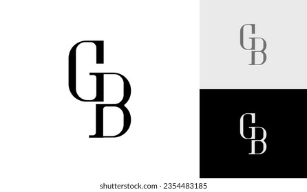 Diseño inicial de logotipo de monograma de carta GB