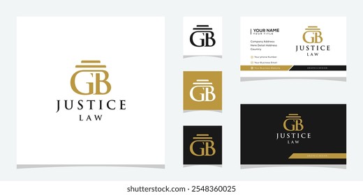 letter GB, justice scale law firm logo design inspiration