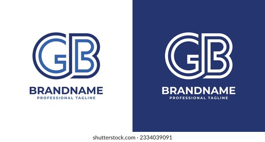 Letter GB Line Monogram Logo, geeignet für Geschäfte mit GB- oder BG-Initialen.