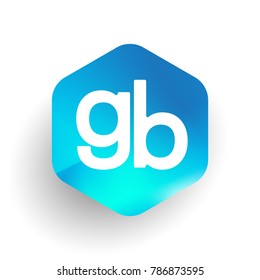 Letter GB logo in hexagon shape and colorful background, letter combination logo design for business and company identity.
