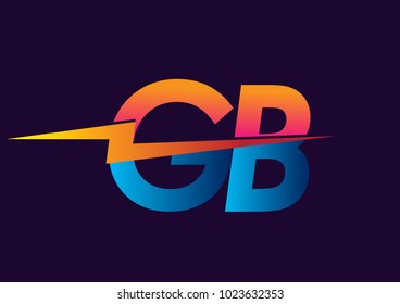 Letter GB logo with Lightning icon, letter combination Power Energy Logo design for Creative Power ideas, web, business and company.