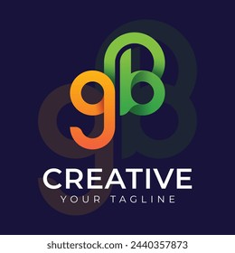 
Letter gb logo, vector gradient logo design template