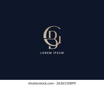 letter gb luxury brand logo design, bg lettering, gb initials logo design
