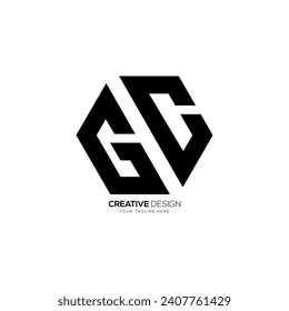 Letter Gc or Cg hexagon shape creative unique modern monogram abstract logo