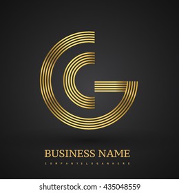 Letter GC or CG linked logo design circle G shape. Elegant golden colored, symbol for your business name or company identity.