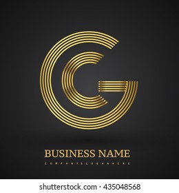 Letter GC or CG linked logo design circle G shape. Elegant golden colored, symbol for your business name or company identity.