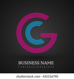 Letter GC or CG linked logo design circle G shape. Elegant red and blue colored, symbol for your business name or company identity.