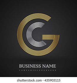 Letter GC or CG linked logo design circle G shape. Elegant gold and silver colored, symbol for your business name or company identity.