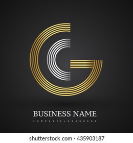 Letter GC or CG linked logo design circle G shape. Elegant gold and silver colored, symbol for your business name or company identity.