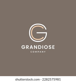 Letter GC or CG minimal logo. Elegant monogram design concept