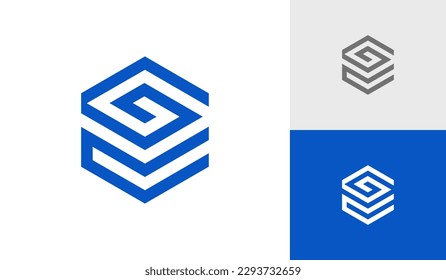 Letter GC initial hexagon monogram logo design vector