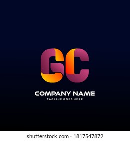Letter GC initial Logo Vector With colorful	