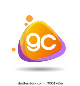 Letter GC logo in triangle splash and colorful background, letter combination logo design for creative industry, web, business and company.
