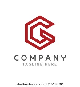 letter GC Polygon simple logo design