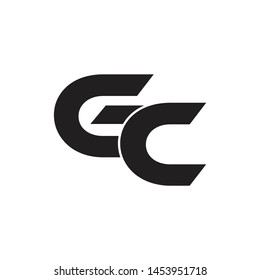 letter gc simple geometric logo vector