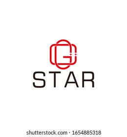 símbolo de diseño de línea superpuesta gc letra logotipo vectorial