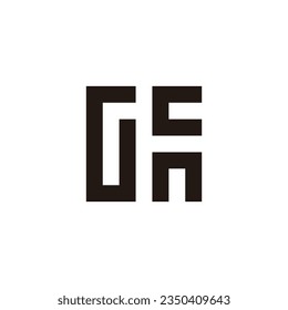Letter Gcn square geometric symbol simple logo vector