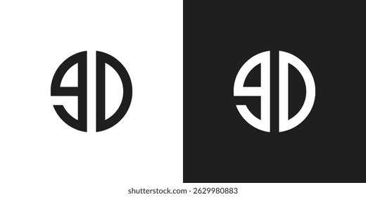Carta GD ou 9D ou Número 90 Design do logotipo