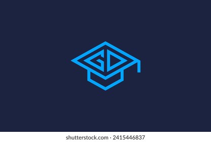 letter gd with bachelor hat logo icon design vector design template inspiration