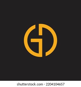 letter gd circle geometric line simple logo vector 