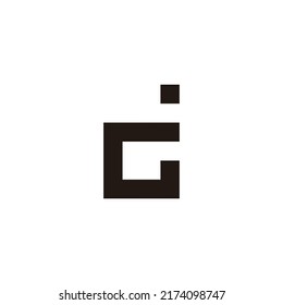 Letter Gd dG G d square geometric symbol simple logo vector