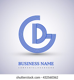 Letter GD or DG linked logo design circle G shape. Elegant blue colored, symbol for your business name or company identity.