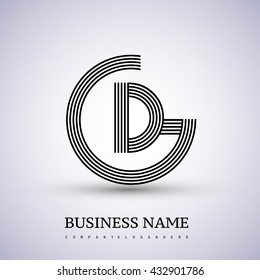 Letter GD or DG linked logo design circle G shape. Elegant black colored, symbol for your business name or company identity.