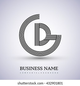 Letter GD or DG linked logo design circle G shape. Elegant black colored, symbol for your business name or company identity.