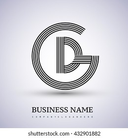 Letter GD or DG linked logo design circle G shape. Elegant black colored, symbol for your business name or company identity.