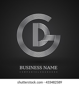 Letter GD or DG linked logo design circle G shape. Elegant silver colored, symbol for your business name or company identity.