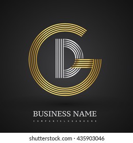 Letter GD or DG linked logo design circle G shape. Elegant gold and silver colored, symbol for your business name or company identity.