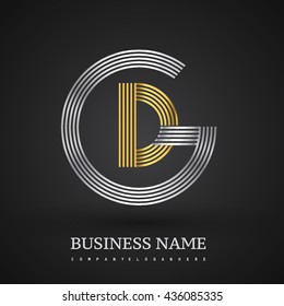 Letter GD or DG linked logo design circle G shape. Elegant silver and gold colored, symbol for your business name or company identity.