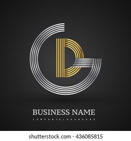 Letter GD or DG linked logo design circle G shape. Elegant silver and gold colored, symbol for your business name or company identity.